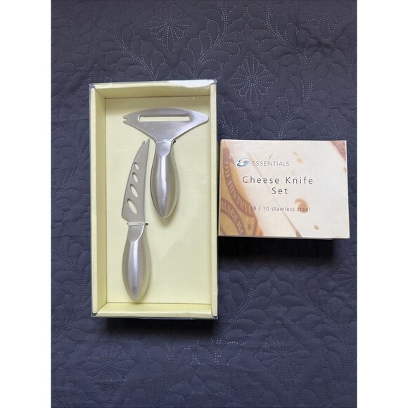 Home Essentials Cheese Knives 2 Pcs NIB 18/10 Stainless Steel Home Serverware - Picture 3 of 6
